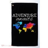 Travel Wanderlust World Map Adventure Traveler Gift Golf Towel thumb 0
