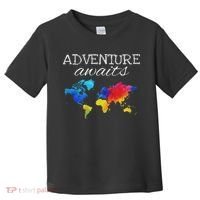 Travel Wanderlust World Map Adventure Traveler Gift Toddler T-Shirt thumb 0
