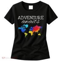 Travel Wanderlust World Map Adventure Traveler Gift Women's T-Shirt thumb 0