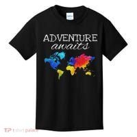 Travel Wanderlust World Map Adventure Traveler Gift Kids T-Shirt thumb 0