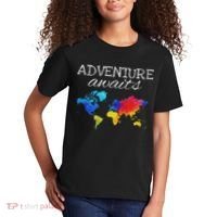 Travel Wanderlust World Map Adventure Traveler Gift Kids T-Shirt thumb 2