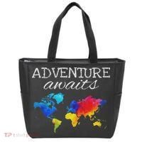 Travel Wanderlust World Map Adventure Traveler Gift Tote Bag thumb 0