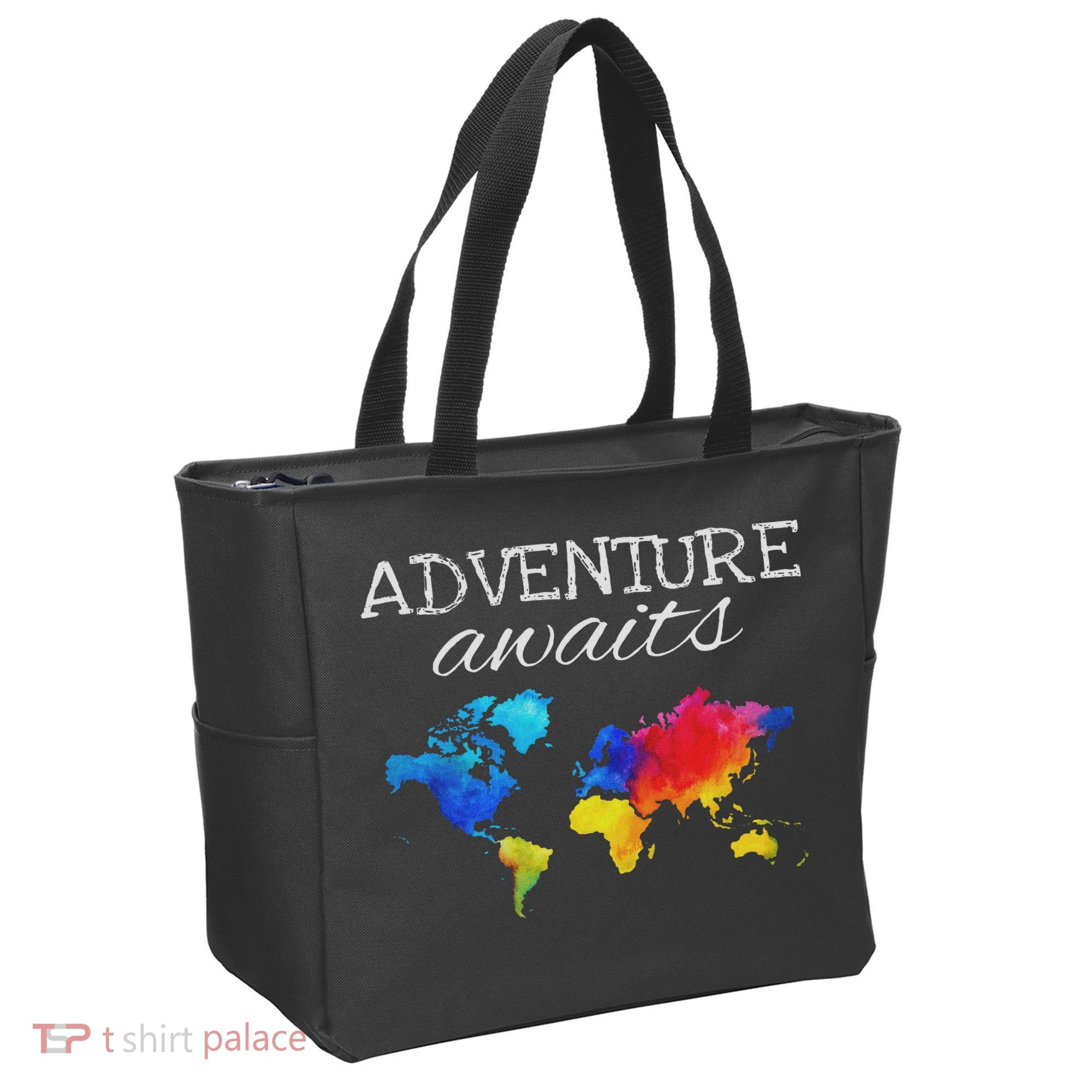 Travel Wanderlust World Map Adventure Traveler Gift Tote Bag