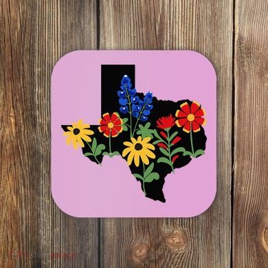 Texas Wildflowers With Bluebonnets Coaster