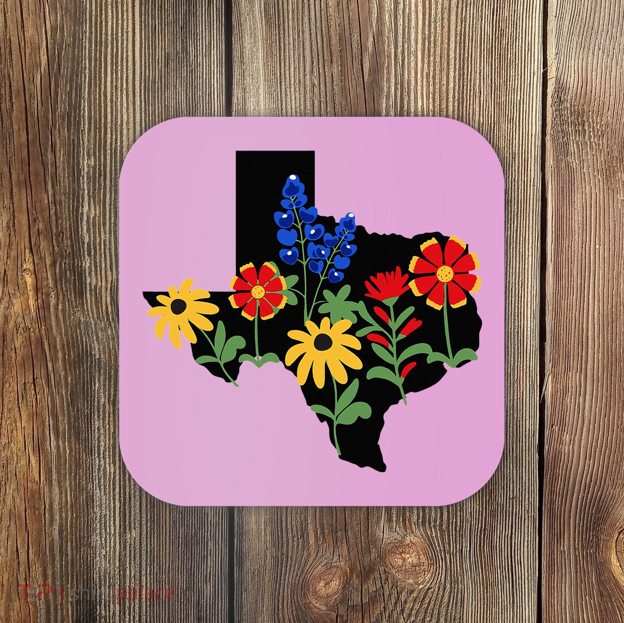 Texas Wildflowers With Bluebonnets Coaster