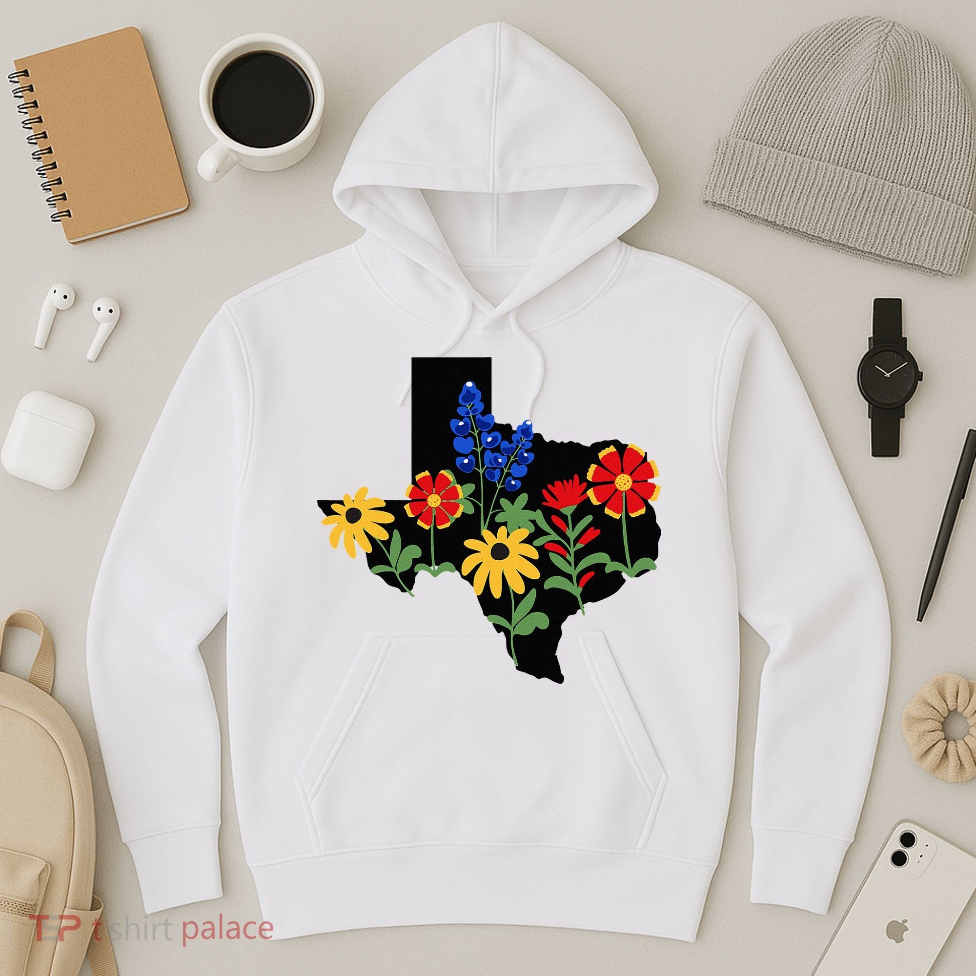 Texas Wildflowers With Bluebonnets Hoodie