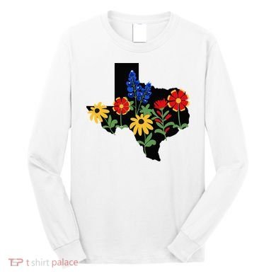 Texas Wildflowers With Bluebonnets Long Sleeve Shirt