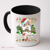 Tiger Xmas Style Ugly Santa Tiger Christmas Gift Coffee Mug thumb 0