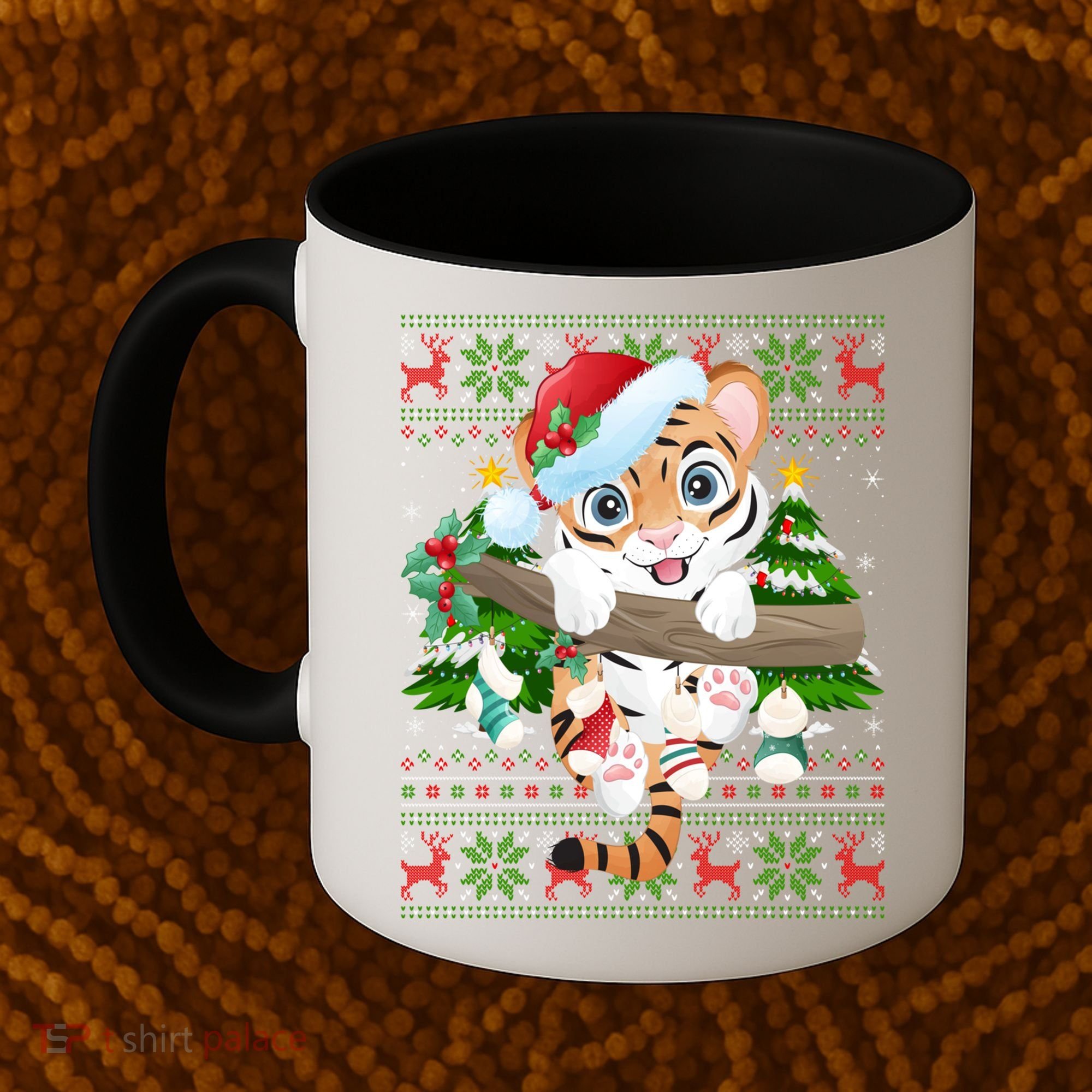 Tiger Xmas Style Ugly Santa Tiger Christmas Gift Coffee Mug