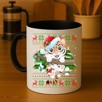 Tiger Xmas Style Ugly Santa Tiger Christmas Gift Coffee Mug thumb 4