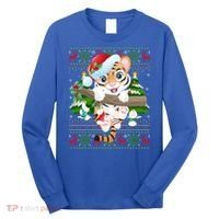 Tiger Xmas Style Ugly Santa Tiger Christmas Gift Long Sleeve Shirt thumb 0