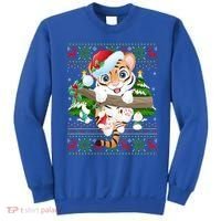 Tiger Xmas Style Ugly Santa Tiger Christmas Gift Sweatshirt thumb 0