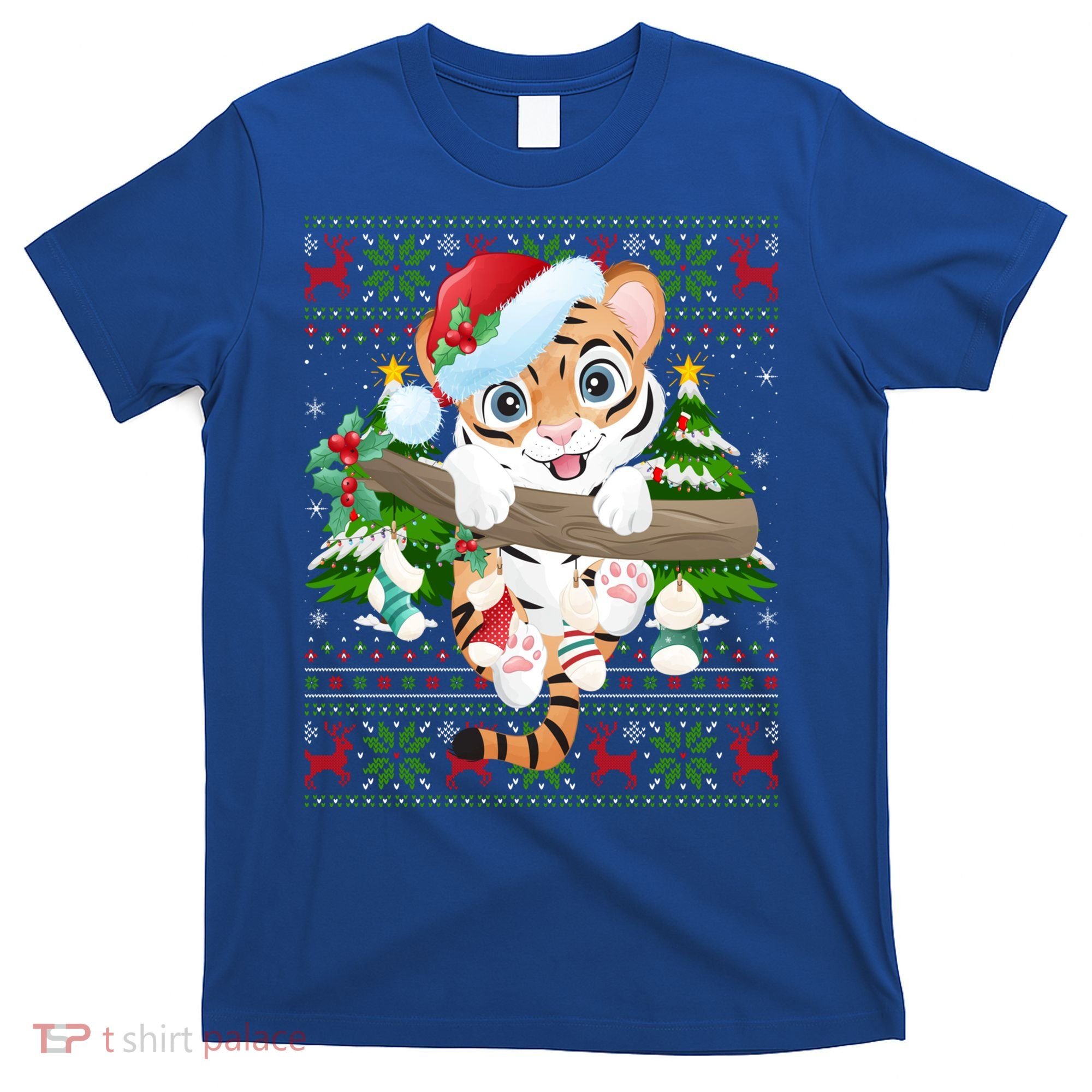 Tiger Xmas Style Ugly Santa Tiger Christmas Gift T-Shirt