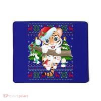 Tiger Xmas Style Ugly Santa Tiger Christmas Gift Mousepad thumb 0
