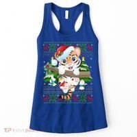 Tiger Xmas Style Ugly Santa Tiger Christmas Gift Women's Tank Top thumb 0