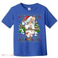 Tiger Xmas Style Ugly Santa Tiger Christmas Gift Toddler T-Shirt thumb 0