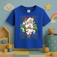 Tiger Xmas Style Ugly Santa Tiger Christmas Gift Toddler T-Shirt thumb 3