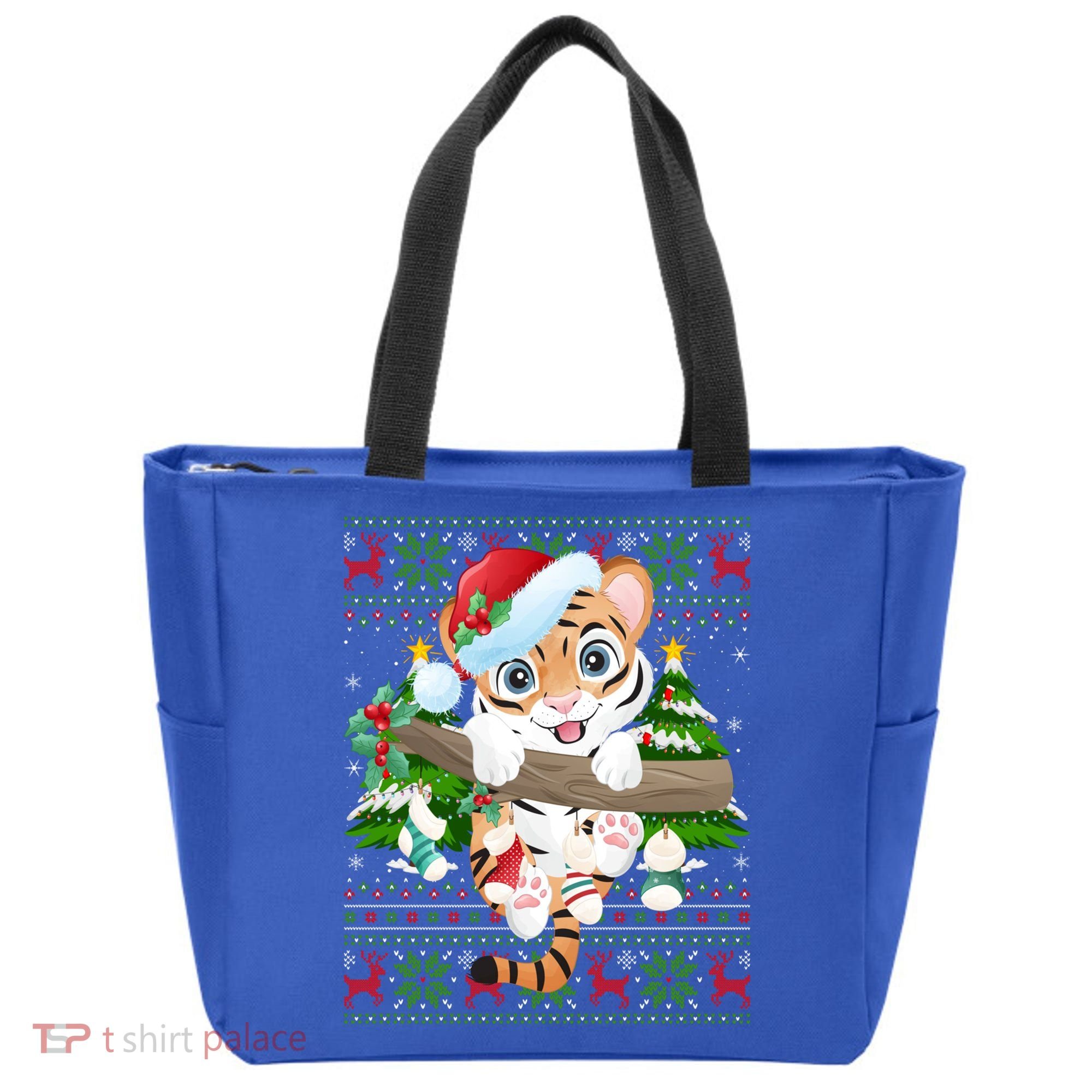 Tiger Xmas Style Ugly Santa Tiger Christmas Gift Tote Bag