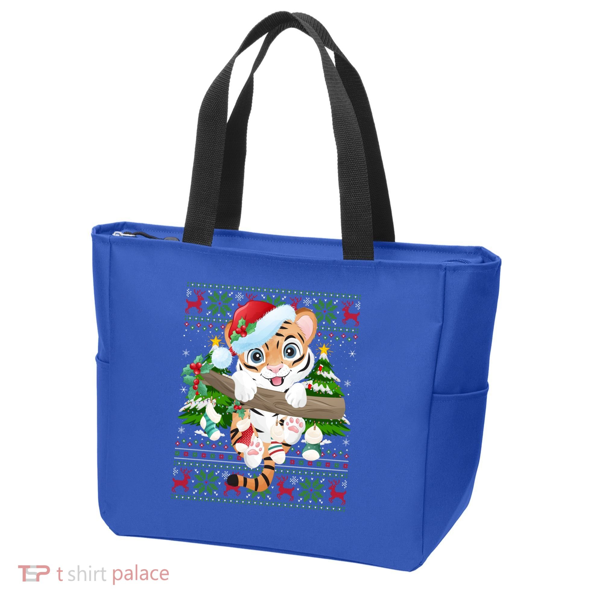 Tiger Xmas Style Ugly Santa Tiger Christmas Gift Tote Bag