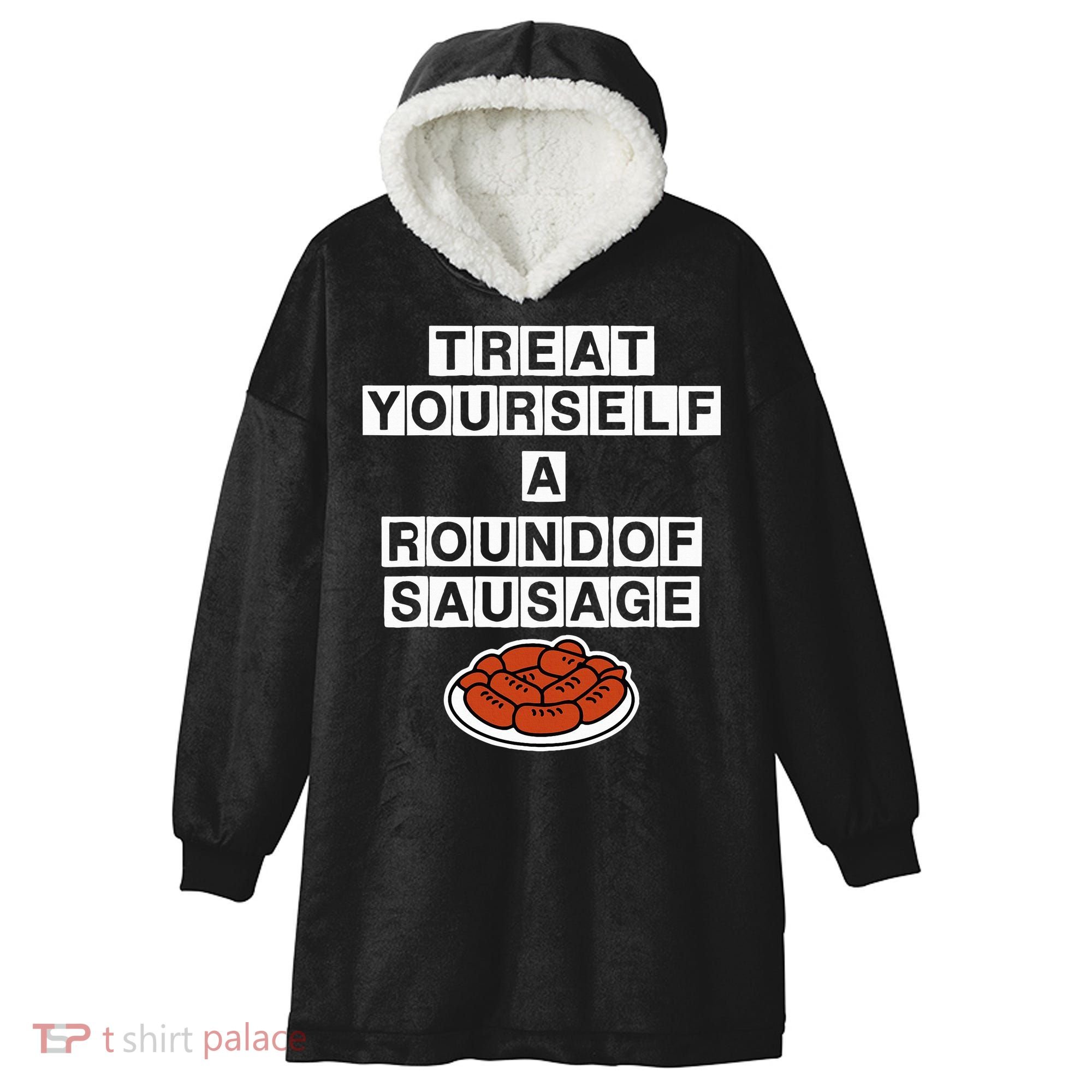 Treat Yourself A Round Of Sausage Hooded Wearable Blanket
