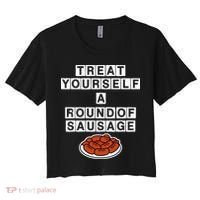 Treat Yourself A Round Of Sausage Women's Crop Top Tee thumb 0