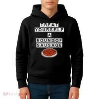 Treat Yourself A Round Of Sausage Kids Hoodie thumb 4