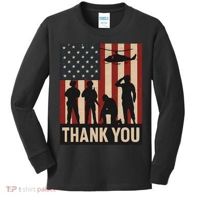 Thank You - American Heroes Kids Long Sleeve Shirt