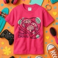 Thank Your Brain Mental Health Kids T-Shirt thumb 3