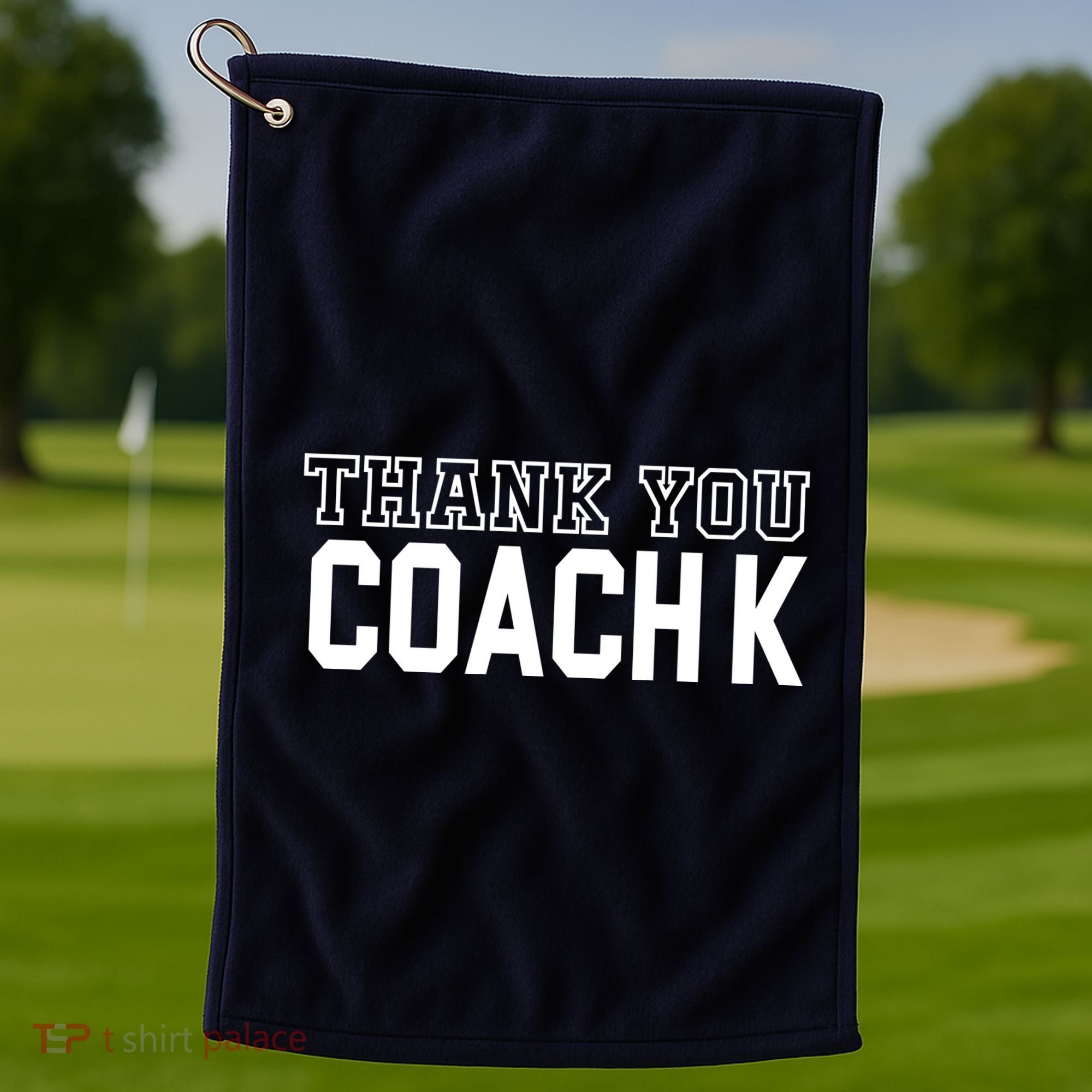 Thank You Coach K Basketball Golf Towel