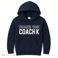 Thank You Coach K Basketball Kids Hoodie thumb 0