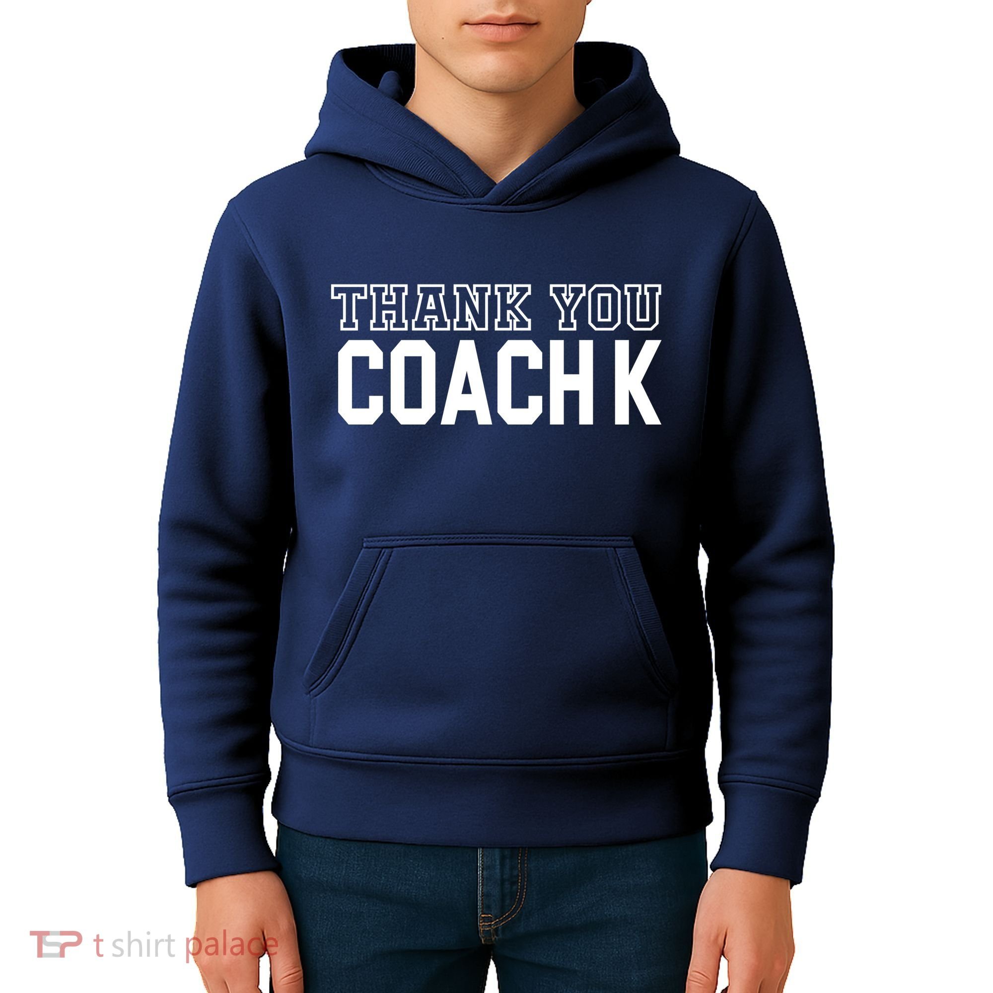Thank You Coach K Basketball Kids Hoodie