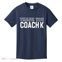 Thank You Coach K Basketball Kids T-Shirt thumb 0