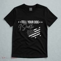 Tell Your Dog I Said Hi Grey Style American Flag T-Shirt thumb 5