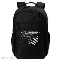 Tell Your Dog I Said Hi Grey Style American Flag Backpack thumb 0