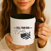 Tell Your Dog I Said Hi Grey Style American Flag Coffee Mug thumb 3