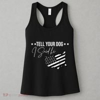 Tell Your Dog I Said Hi Grey Style American Flag Women's Tank Top thumb 3