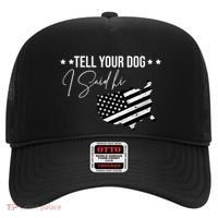 Tell Your Dog I Said Hi Grey Style American Flag Hat thumb 0