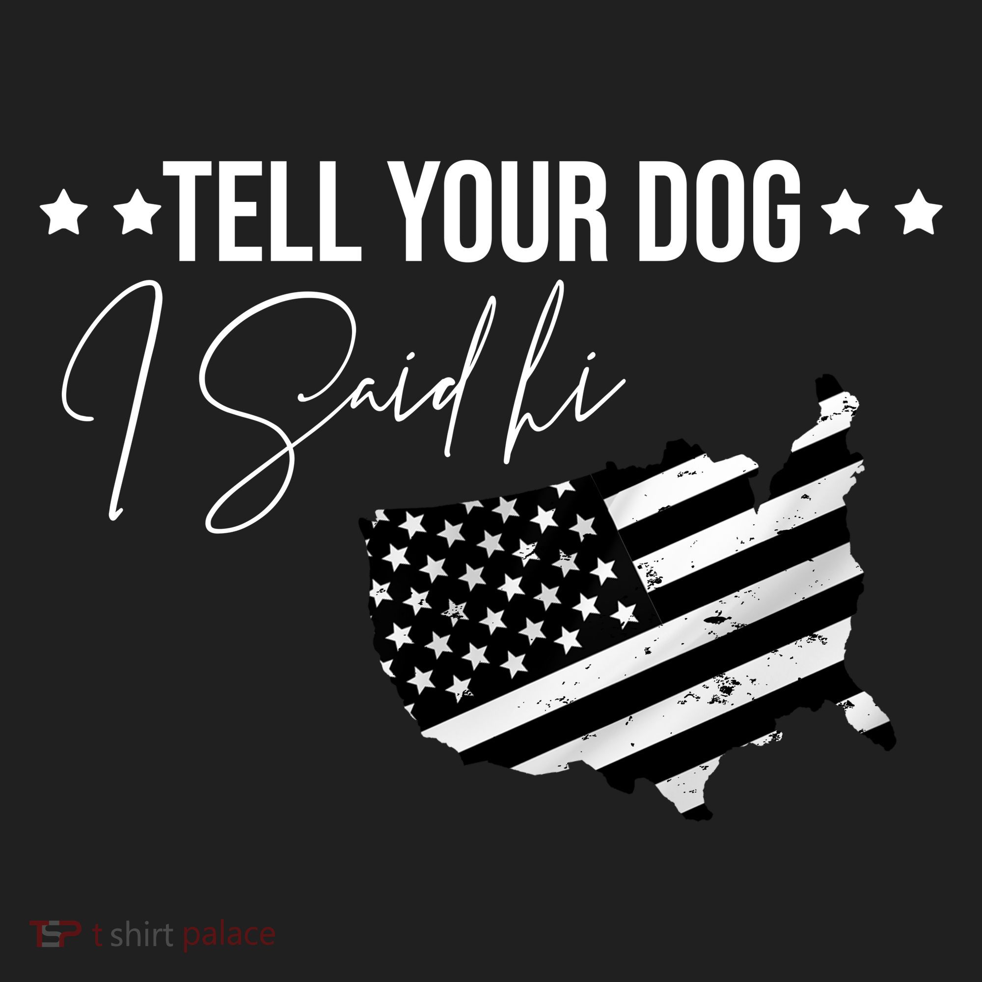 Tell Your Dog I Said Hi Grey Style American Flag Hat