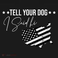 Tell Your Dog I Said Hi Grey Style American Flag Tote Bag thumb 4