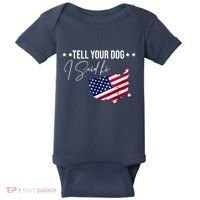 Tell Your Dog I Said Hi US American Flag Baby Bodysuit thumb 0