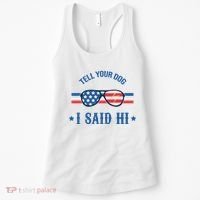 Tell Your Dog I Said Hi Funny USA Retro Shades Women's Tank Top thumb 0
