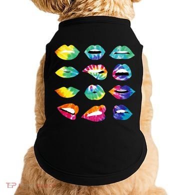 Tye Dye Colorful Hippy Lips Doggie Tank