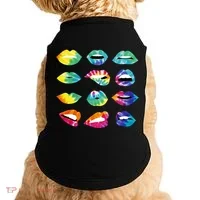 Tye Dye Colorful Hippy Lips Doggie Tank thumb 0