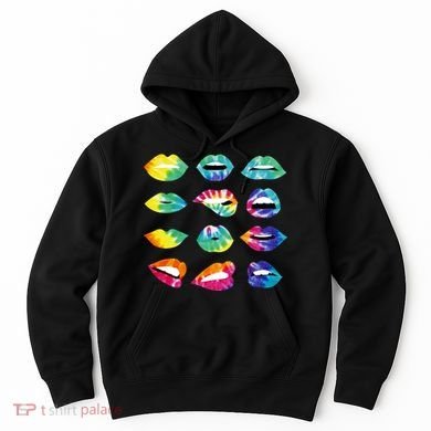 Tye Dye Colorful Hippy Lips Hoodie