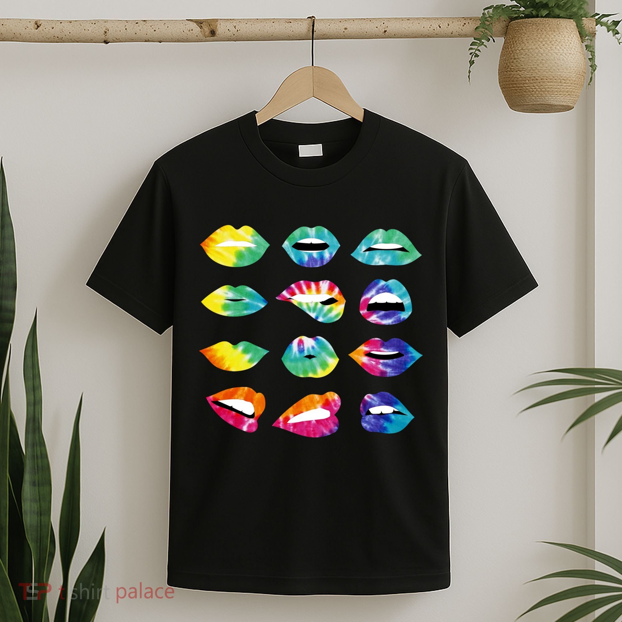 Tye Dye Colorful Hippy Lips T-Shirt