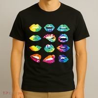 Tye Dye Colorful Hippy Lips T-Shirt thumb 3