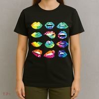 Tye Dye Colorful Hippy Lips T-Shirt thumb 4