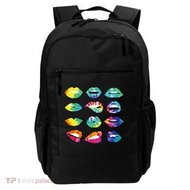 Tye Dye Colorful Hippy Lips Backpack