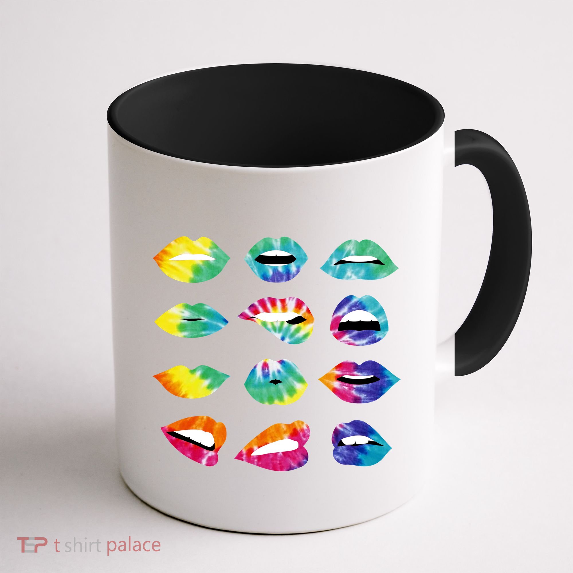 Tye Dye Colorful Hippy Lips Coffee Mug