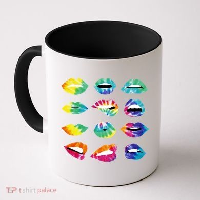 Tye Dye Colorful Hippy Lips Coffee Mug